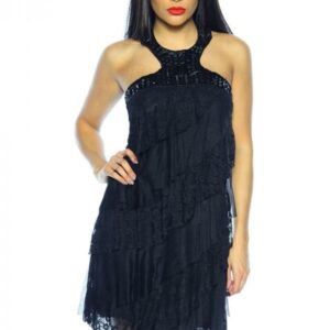 Neckholder-Kleid in Spitze