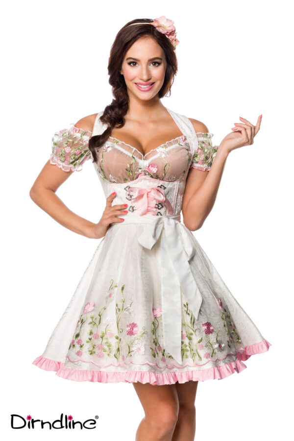 Mini-Brokat-Dirndl inkl Spitzenbluse