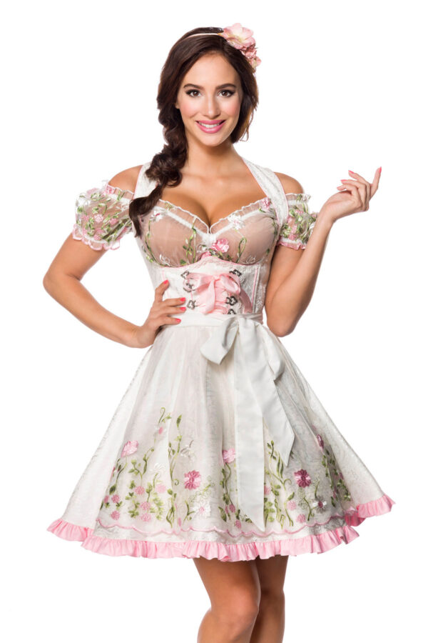 Mini-Brokat-Dirndl inkl Spitzenbluse – Bild 2