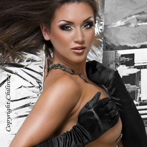 Satin-Handschuhe schwarz CR3192