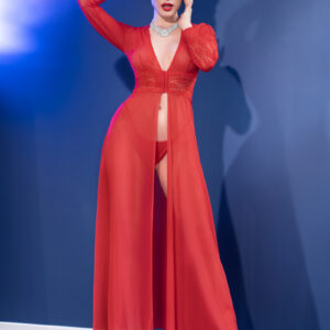 Langes Kleid CR4421 rot