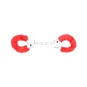 Bound to Play. Heavy Duty Furry Handcuffs Red