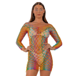 Lace by LJ Rainbow Long Sleeved Mini Dress