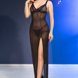 Langes Babydoll CR4723 schwarz