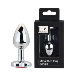 Toosh Heart Shaped Silver with Red Stone Small