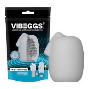 VIBEGGS - Twisty Tongues - Vibrierende Masturbationshülle - Weiß