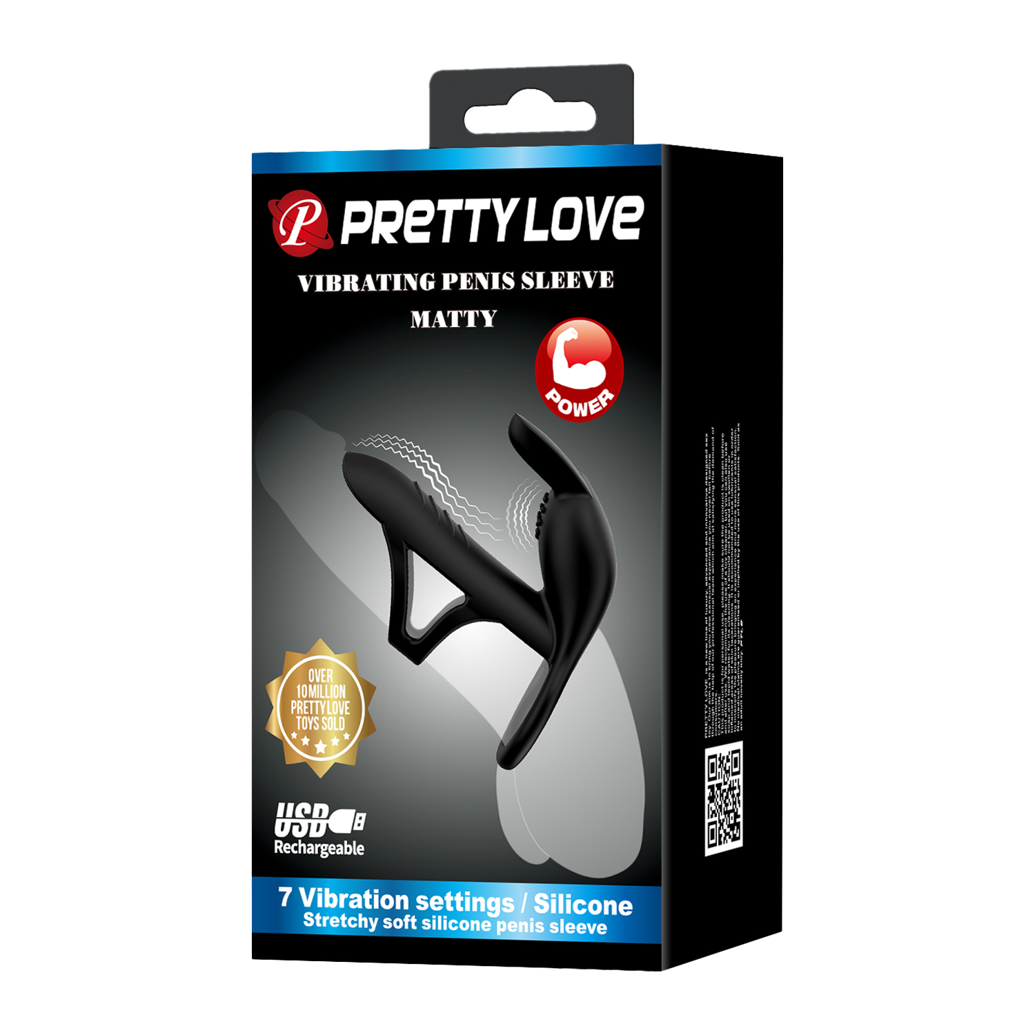Pretty Love – Matty – Vibrierende Penishülse – Schwarz