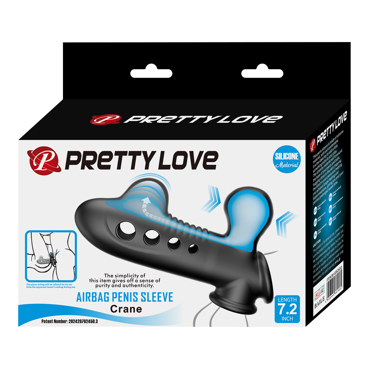 Pretty Love – Crane – Airbag-Penishülle – Schwarz