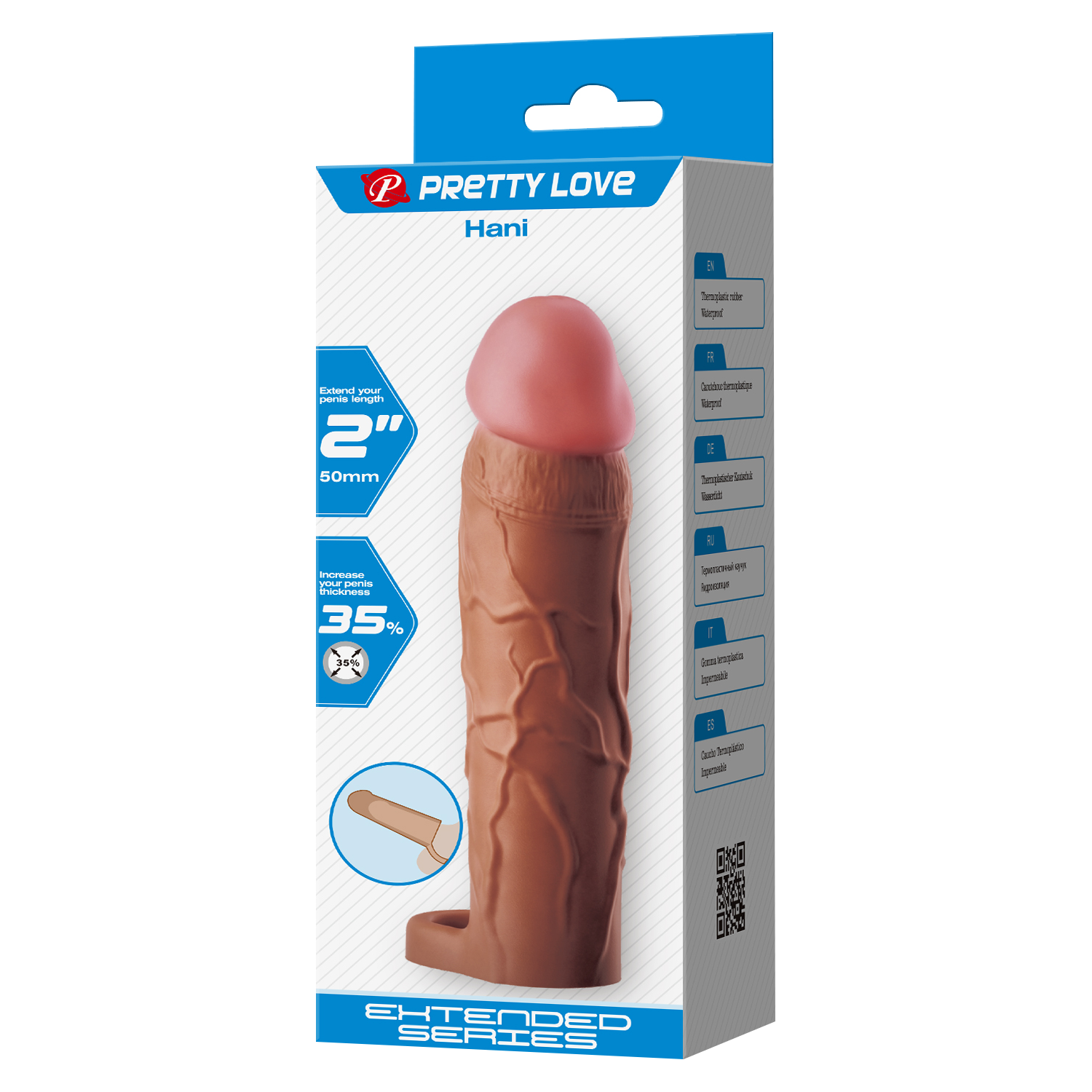 Pretty Love – Hani – Cock Ring mit Penisverlängerung – 50mm – Braun