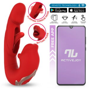 IY - Mouty - Beißender und schwingender Rabbit-Vibrator mit App - Rot