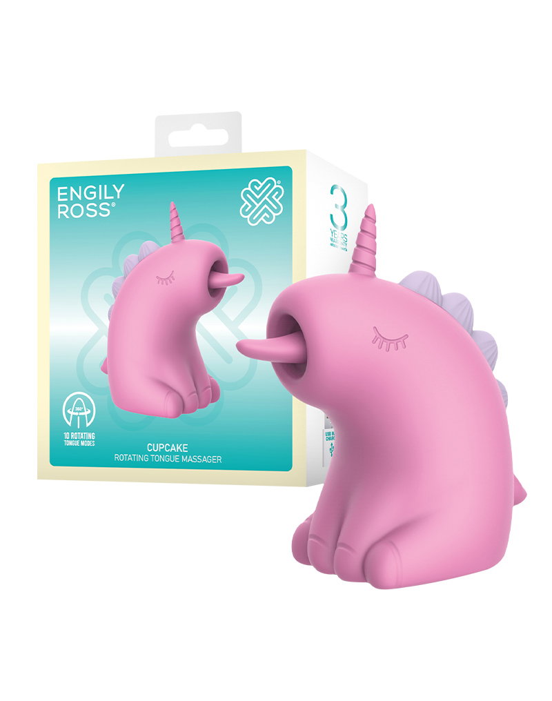 ER – Cupcake Unicorn – 360° rotierender Zungenmassagegerät – Pink