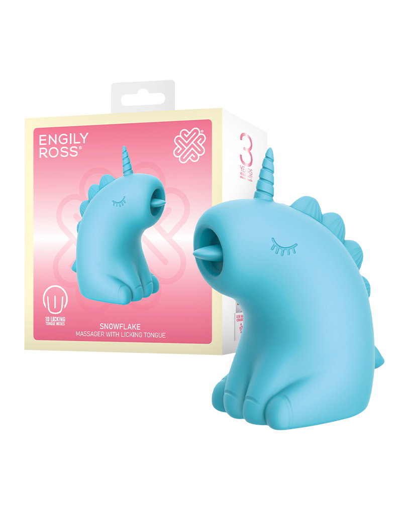 ER – Snowflake Unicorn – Massagegerät mit Leckzunge – Blau