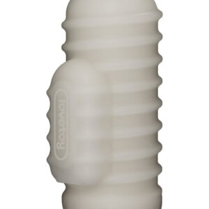 LoveToy - Knights Ring - Vibrierendes Doppel-Penis-Sleeve - Gewellt - Weiß