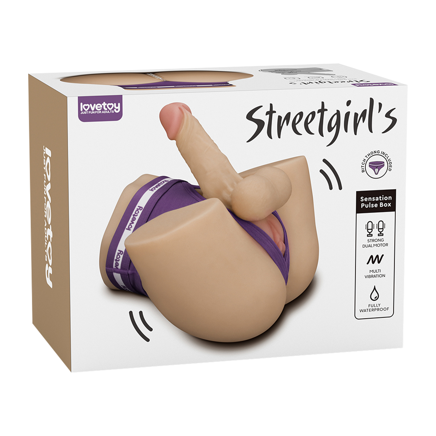 LoveToy – Streetgirls Dual Motor Sensation Pulse mit Dildo – Nude