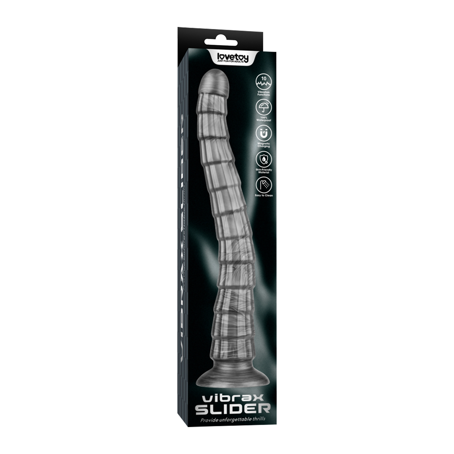 LoveToy - 14,5" King Sized Vibrating Vibrax Slider - Silber – Bild 4