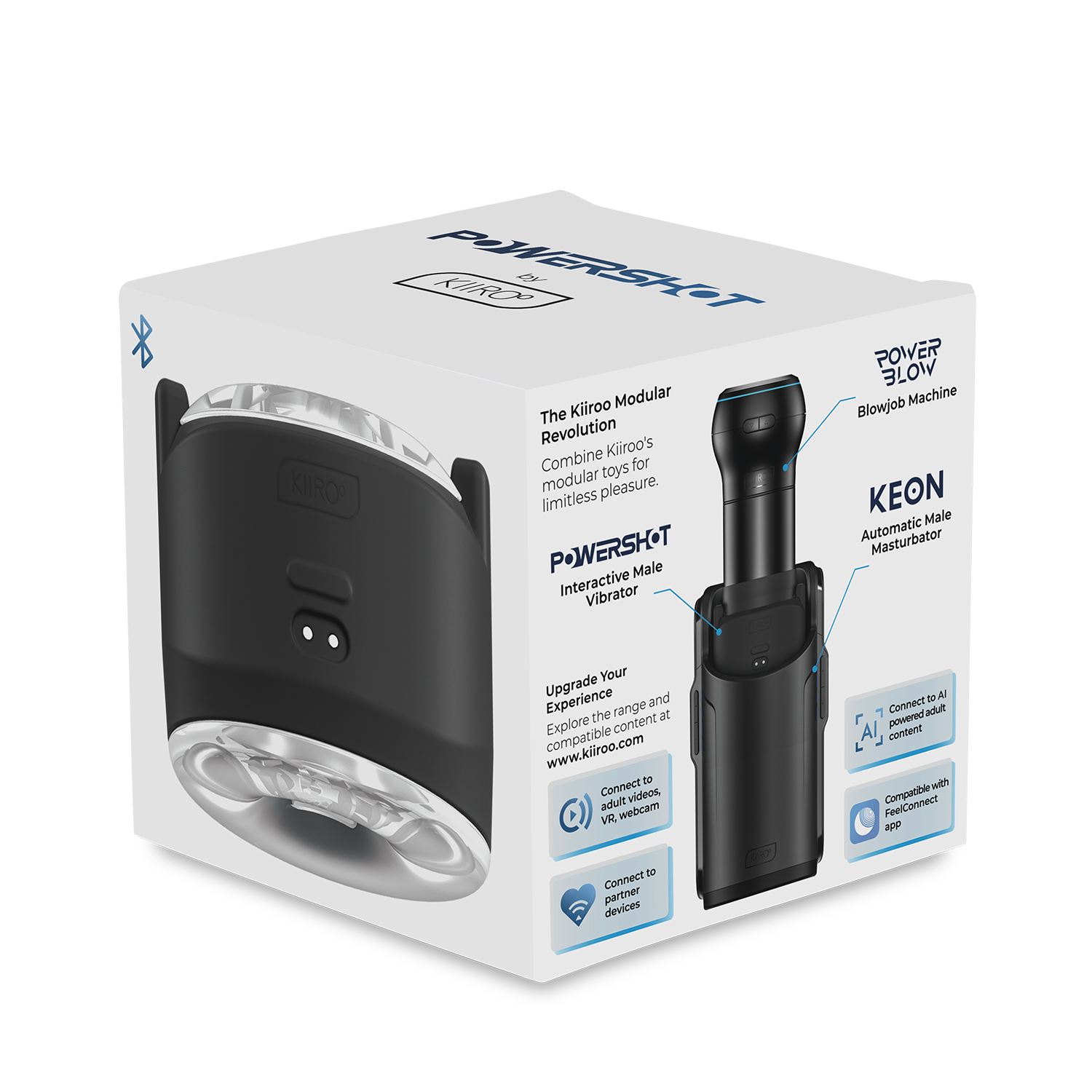 KIIROO – Powershot – Interaktiver Männervibrator – Schwarz