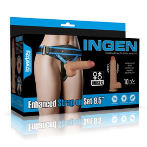 LoveToy - Ingen - Vibrierendes Strap-on-Set 9,5"/ 24 cm - Größe L/XL/2XL - Nude
