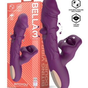 IY – Bella – Dreifach-Motor-Vibrator mit doppelter Kitzelkugel und Biting – Lila