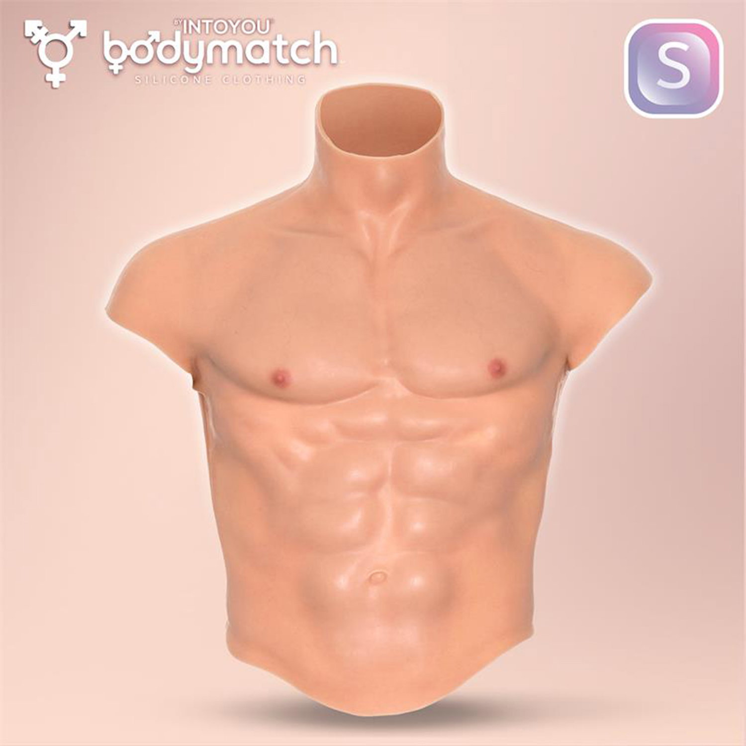 BODYMATCH – Boomax – Hyperrealistischer Silikon-Muskelanzug – Größe S – Nude