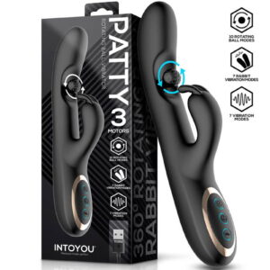 IY – Patty – Rabbit-Vibrator mit rotierender Kugel – Schwarz