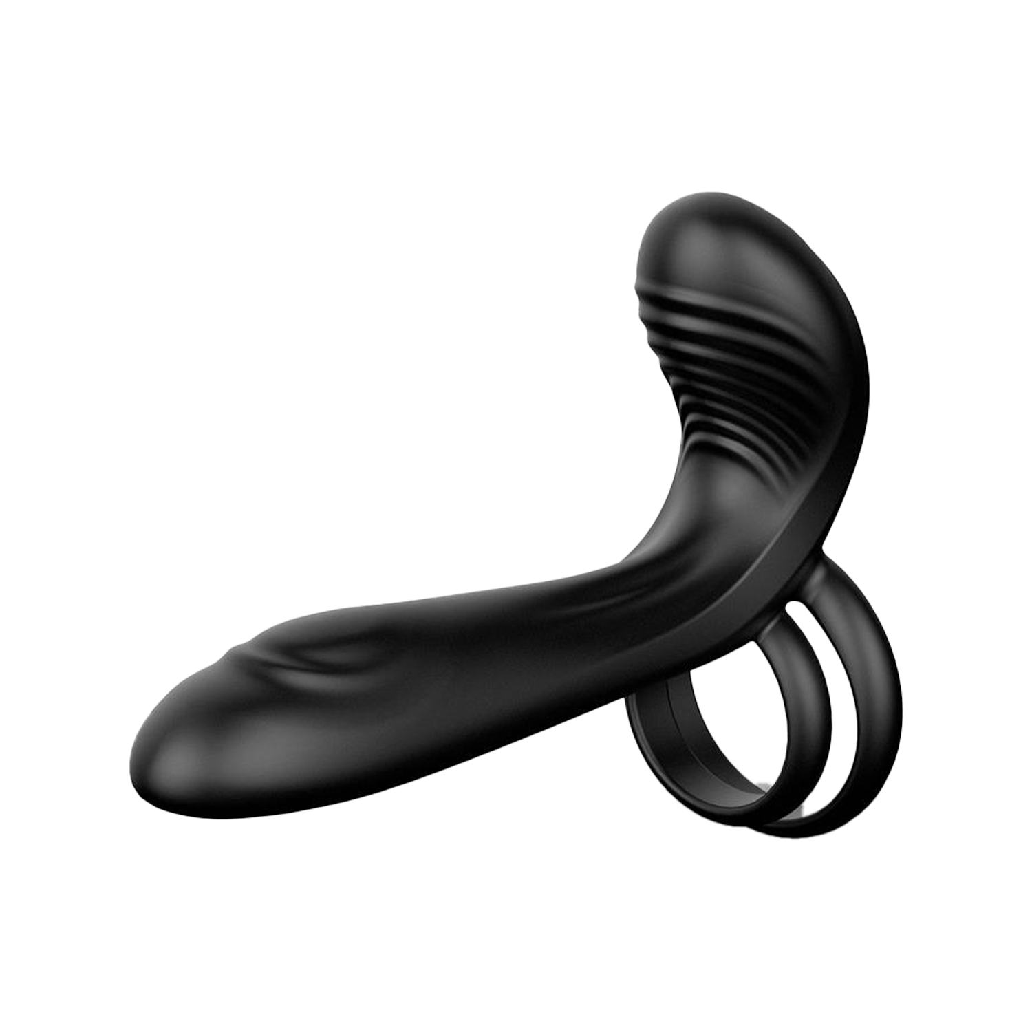 IY – Synkox – Girth Gainer Vibrierender Doppel-Penisring mit Fernbedienung – Schwarz