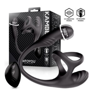 IY - Kamber - Wavender, vibrierender Analplug und Cockring mit Fernbedienung - Schwarz