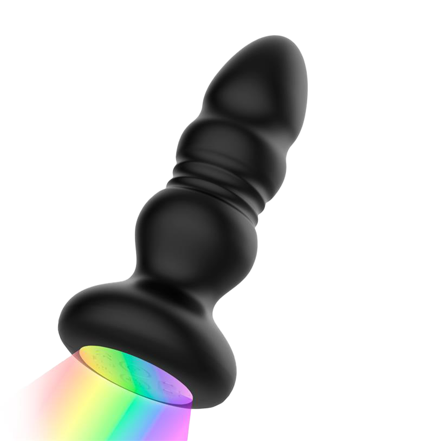 IY – Krax – Butt Plug mit Vibration, Stoßfunktion, LED-Licht und Fernbedienung – Schwarz