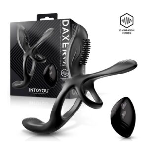 IY - Daxer - Girth Gainer Vibrating Double Cockring mit Fernbedienung - Schwarz