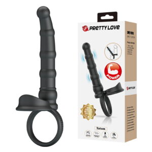 PL – Tatum – Analvibrator mit Penisring – Schwarz