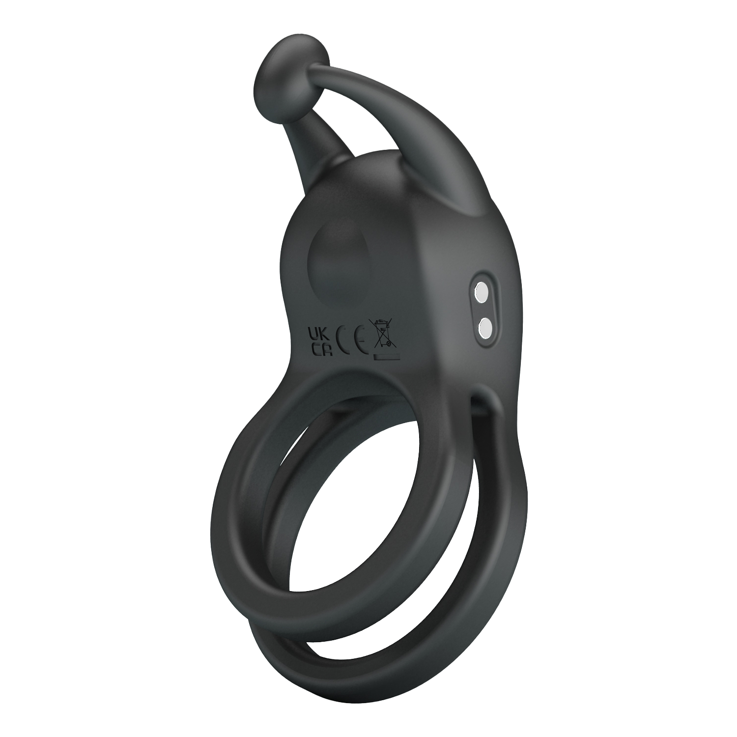 PL – Goodwin – Vibrierender Doppel-Penisring – Schwarz