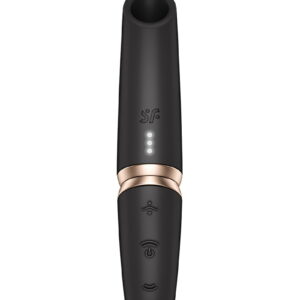 Satisfyer - Perfect Kiss - 3D Air Pulse Lippenstift Vibrator - Schwarz