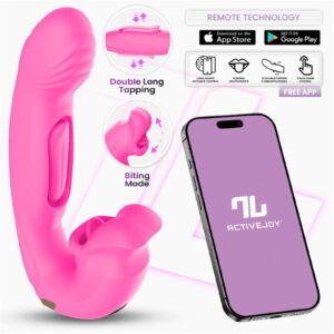 IY – Bimby – Beiß- und Doppelzungenklopf-Vibrator mit App – Pink
