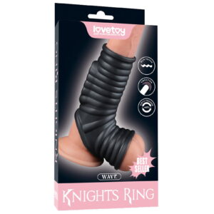 LoveToy - Wave Knights Ring - Vibrierende Penis- und Hodensackmanschette (Ø 2,8 cm) - Schwarz