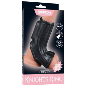 LoveToy - Ridge Knights Ring - Vibrierende Penis- und Hodensackmanschette (Ø 2,8 cm) - Schwarz
