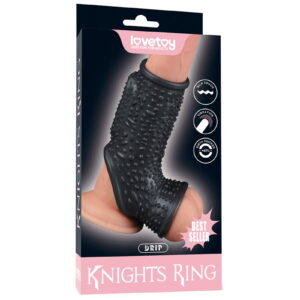 LoveToy - Drip Knights Ring - Vibrierende Penis- und Hodensackmanschette (Ø 2,8 cm) - Schwarz