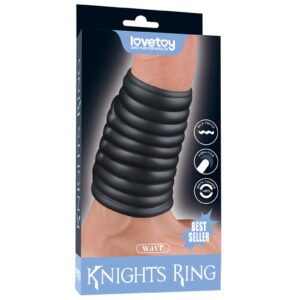 LoveToy - Wave Knights Ring - Vibrierende Penishülse (Ø 3,7 cm) - Schwarz