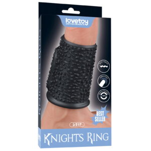 LoveToy - Drip Knights Ring - Vibrierende Penishülse (Ø 3,7 cm) - Schwarz