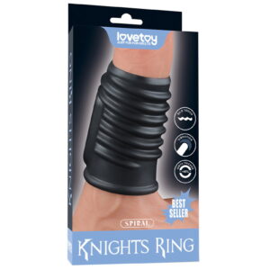 LoveToy - Spiral Knights Ring - Vibrierende Penishülse (Ø 3,7 cm) - Schwarz