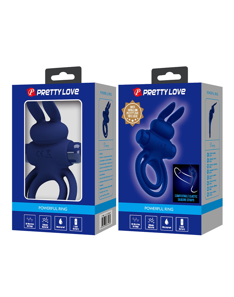 Pretty Love – Darey – Rabbit Cock Ring – Tiefblau