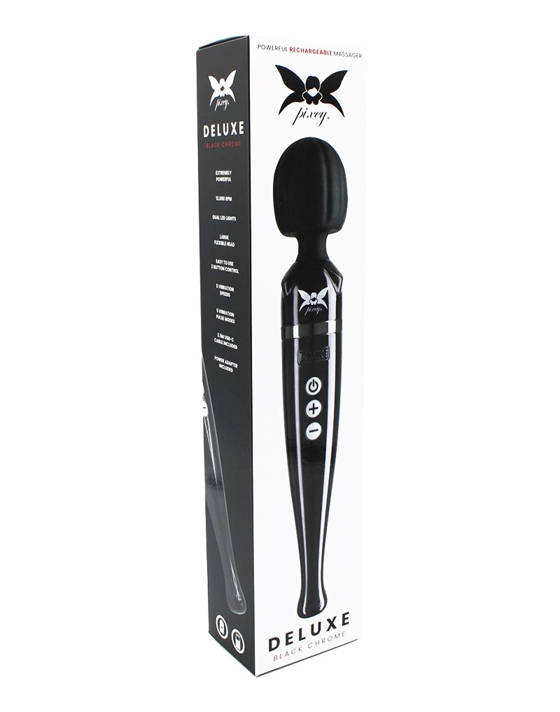 Pixey Deluxe Rechargeable Wand – Schwarz