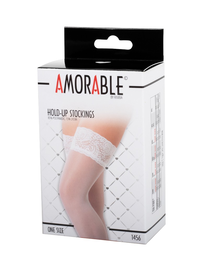 Amorable by Rimba – Halterlose Strümpfe – One Size – Weiß