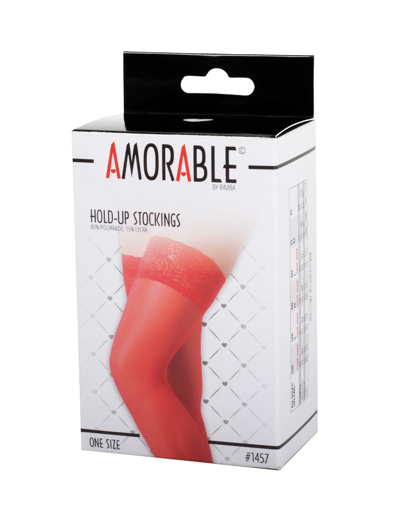 Amorable by Rimba – Halterlose Strümpfe – One Size – Rot