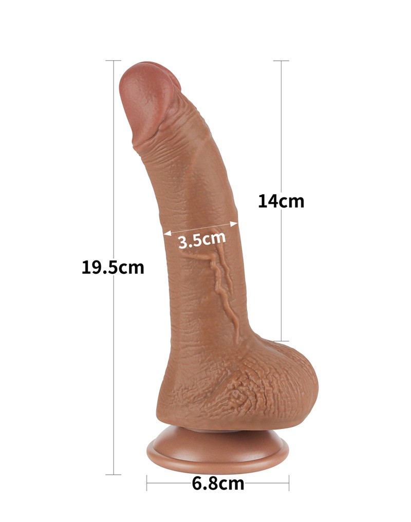 LoveToy - Skin-Schiebe-Dildo 19,5 cm (Ø 3,5 cm) - Braun – Bild 9