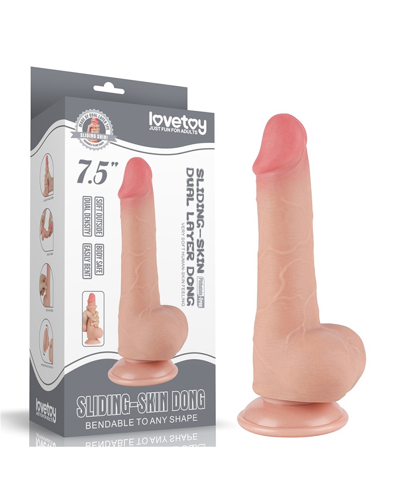 LoveToy – Skin-Schiebe-Dildo 19.5 cm (Ø 3.6 cm) – Nude