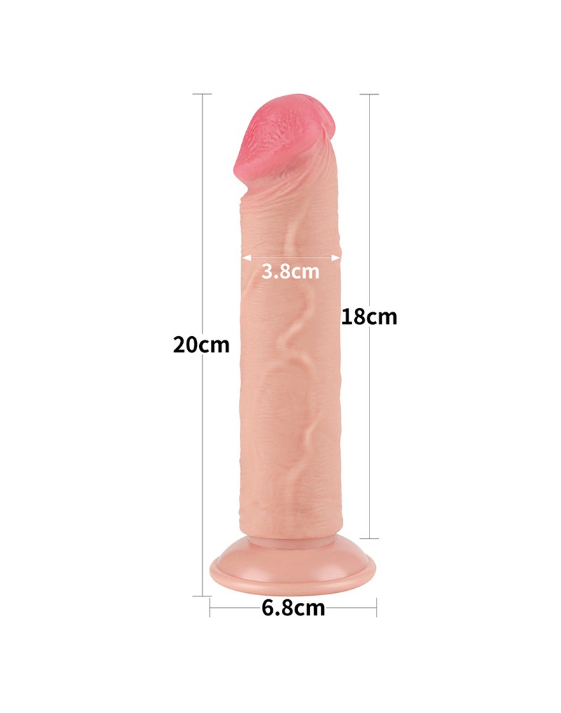 LoveToy - Skin-Schiebe-Dildo 20 cm (Ø 3.8 cm) - Nude – Bild 13