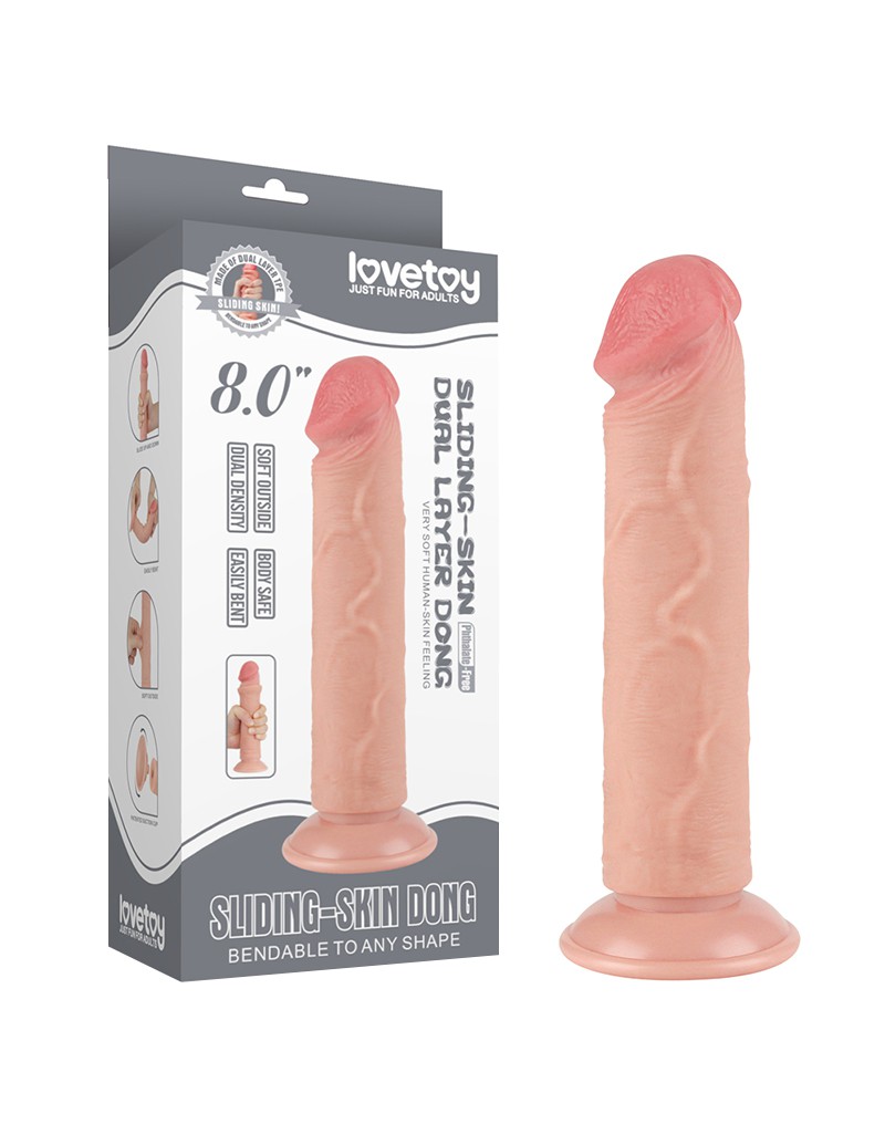 LoveToy – Skin-Schiebe-Dildo 20 cm (Ø 3.8 cm) – Nude