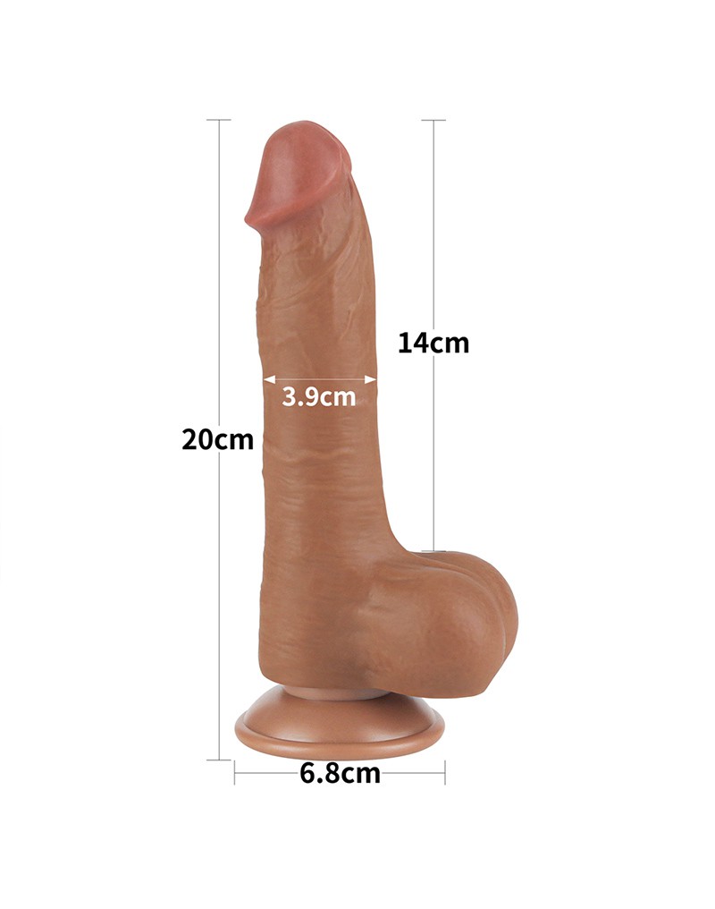 LoveToy - Skin-Schiebe-Dildo 20 cm (Ø 3,9 cm) - Braun – Bild 6