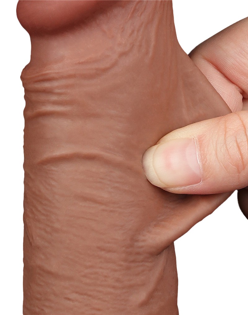 LoveToy - Skin-Schiebe-Dildo 20 cm (Ø 3,9 cm) - Braun – Bild 9