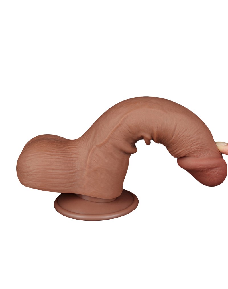LoveToy - Skin-Schiebe-Dildo 20 cm (Ø 3,9 cm) - Braun – Bild 10