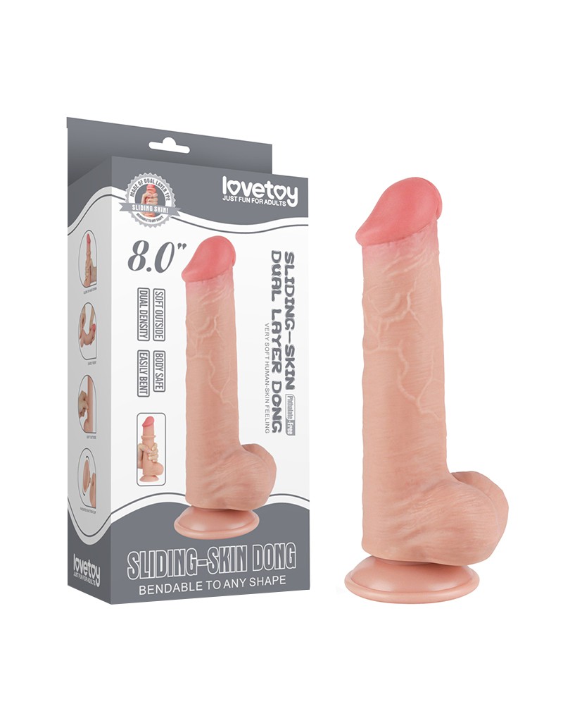 LoveToy – Skin-Schiebe-Dildo 20.8 cm (Ø 4 cm) – Nude